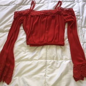 Forever 21 (size:s) deep orange crop top